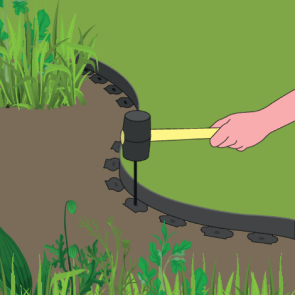 OBRZEŻE TRAWNIKOWE, OGRODOWE 40MM 10M ZE SZPILKAMI, KOTWAMI 20SZT 88710