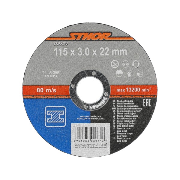 TARCZA DO CIĘCIA METALU 115 X 3,0 X 22 MM 08174