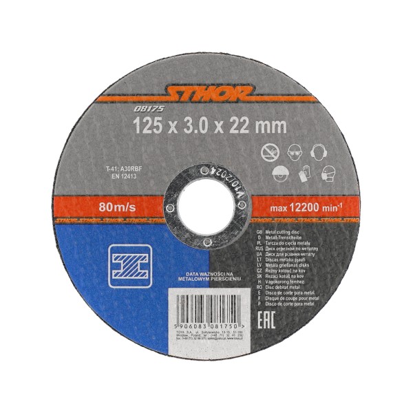 TARCZA DO CIĘCIA METALU 125 X 3,0 X 22 MM 08175