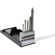 ZESTAW WIERTEŁ DO SZKŁA I CERAMIKI 5SZT. 4-10MM HEX 21709
