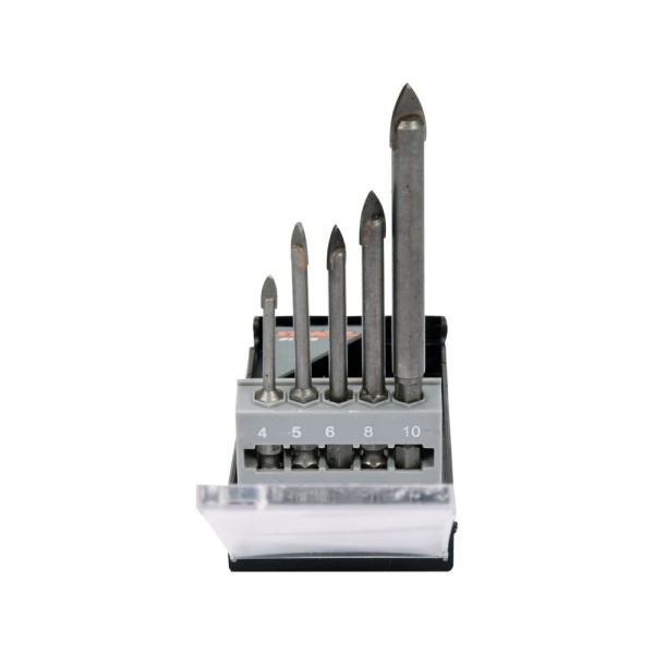 ZESTAW WIERTEŁ DO SZKŁA I CERAMIKI 5SZT. 4-10MM HEX 21709
