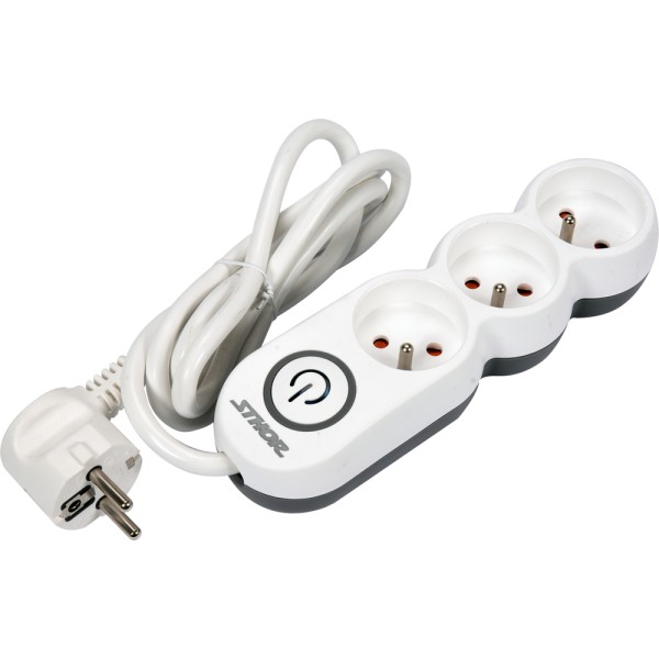 PRZEDŁUŻACZ LISTWA ZASILAJĄCA 3 GNIAZDA Z UZIEMIENIEM WYŁĄCZNIK 1,5M 1,5MM2 72350