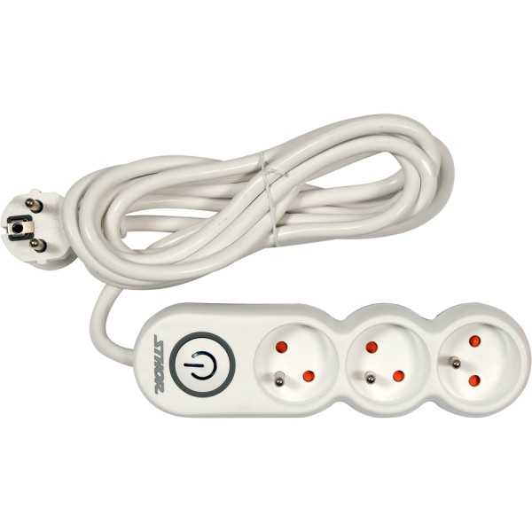 PRZEDŁUŻACZ LISTWA ZASILAJĄCA 3 GNIAZDA Z UZIEMIENIEM WYŁĄCZNIK 3M 1,5MM2 72351