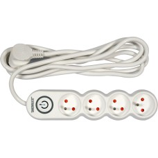 PRZEDŁUŻACZ LISTWA ZASILAJĄCA 4 GNIAZDA Z UZIEMIENIEM WYŁĄCZNIK 3M 1,5MM2 72354