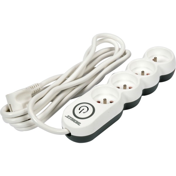 PRZEDŁUŻACZ LISTWA ZASILAJĄCA 4 GNIAZDA Z UZIEMIENIEM WYŁĄCZNIK 3M 1,5MM2 72354