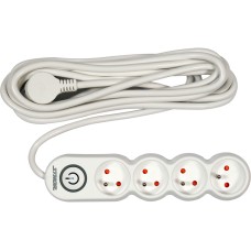 PRZEDŁUŻACZ LISTWA ZASILAJĄCA 4 GNIAZDA Z UZIEMIENIEM WYŁĄCZNIK 5M 1,5MM2 72355