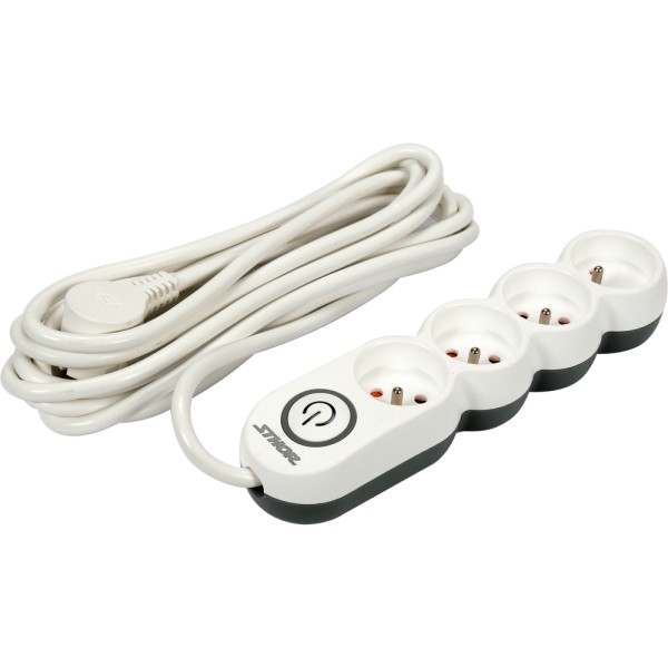 PRZEDŁUŻACZ LISTWA ZASILAJĄCA 4 GNIAZDA Z UZIEMIENIEM WYŁĄCZNIK 5M 1,5MM2 72355