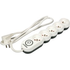 PRZEDŁUŻACZ LISTWA ZASILAJĄCA 5 GNIAZD Z UZIEMIENIEM WYŁĄCZNIK 1,5M 1,5MM2 72356