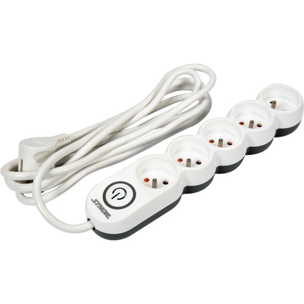 PRZEDŁUŻACZ LISTWA ZASILAJĄCA 5 GNIAZD Z UZIEMIENIEM WYŁĄCZNIK 3M 1,5MM2 72357