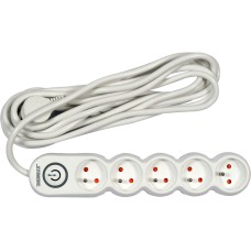 PRZEDŁUŻACZ LISTWA ZASILAJĄCA 5 GNIAZD Z UZIEMIENIEM WYŁĄCZNIK 5M 1,5MM2 72358