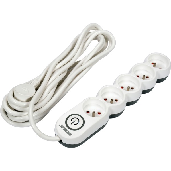 PRZEDŁUŻACZ LISTWA ZASILAJĄCA 5 GNIAZD Z UZIEMIENIEM WYŁĄCZNIK 5M 1,5MM2 72358