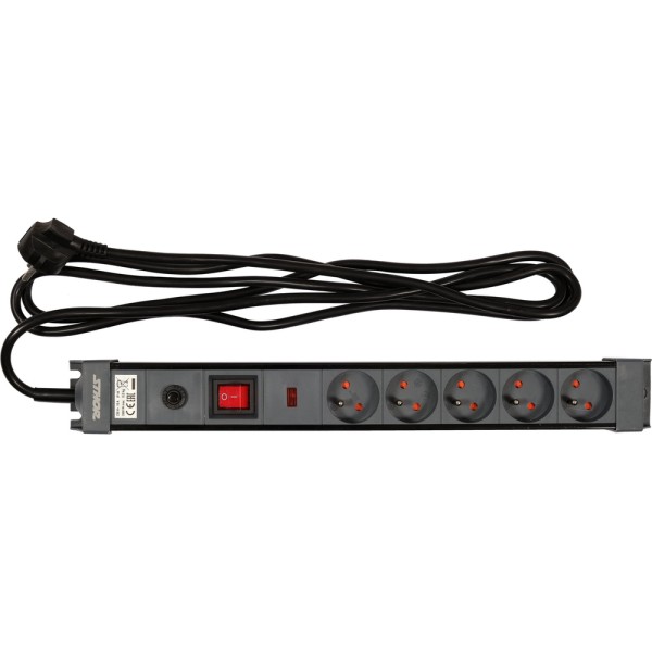 PRZEDŁUŻACZ LISTWA ZASILAJĄCA Z OCHRONĄ PRZECIWPRZEPIĘCIOWĄ I PRZECIĄŻENIOWĄ 5 GNIAZD Z UZIEMIENIEM WYŁĄCZNIK 3M 1,5MM2 72370