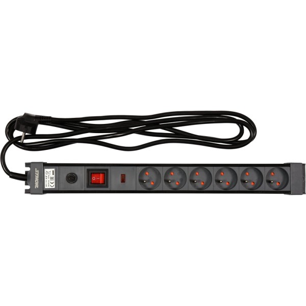 PRZEDŁUŻACZ LISTWA ZASILAJĄCA Z OCHRONĄ PRZECIWPRZEPIĘCIOWĄ I PRZECIĄŻENIOWĄ 6 GNIAZD Z UZIEMIENIEM WYŁĄCZNIK 3M 1,5MM2 72371