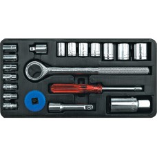 KLUCZE NASADOWE 3/8'', 4-17 MM, ZESTAW 20 SZT. 58210