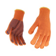 RĘKAWICE BAWEŁNIANE, NAKRAPIANE, POMARAŃCZOWE, 