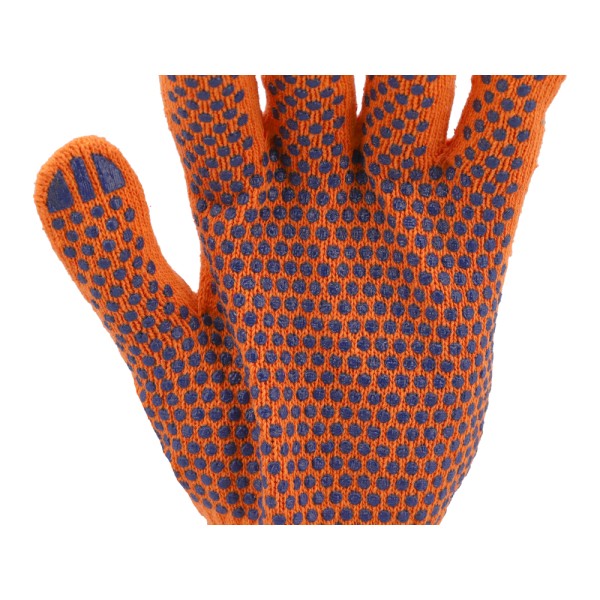 RĘKAWICE BAWEŁNIANE, NAKRAPIANE, POMARAŃCZOWE, 