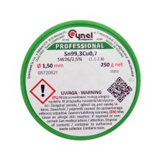 SPOIWO, DRUT LUTOWNICZY BEZOŁOWIOWY Z TOPNIKIEM NA SZPULI 1,5MM, 250G, SN99,3CU0,7 76855