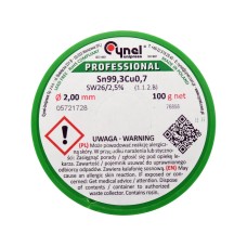 SPOIWO, DRUT LUTOWNICZY BEZOŁOWIOWY Z TOPNIKIEM NA SZPULI 2,0MM, 100G, SN99,3CU0,7 76856