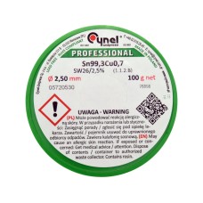 SPOIWO, DRUT LUTOWNICZY BEZOŁOWIOWY Z TOPNIKIEM NA SZPULI 2,5MM, 100G, SN99,3CU0,7 76858