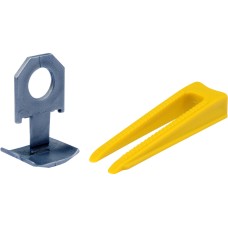 SYSTEM DO POZIOMOWANIA PŁYTEK 1,5MM - ZESTAW 50SZT KLINÓW I 50SZT KLIPSÓW 04691