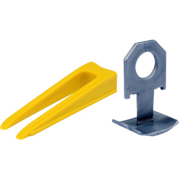 SYSTEM DO POZIOMOWANIA PŁYTEK 1,5MM - ZESTAW 100SZT KLINÓW I 300SZT KLIPSÓW 04692