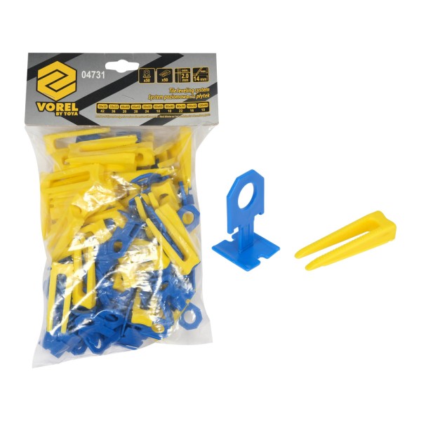 SYSTEM, KLIPSY I KLINY DO POZIOMOWANIA PŁYTEK 2MM 50+50SZT 04731