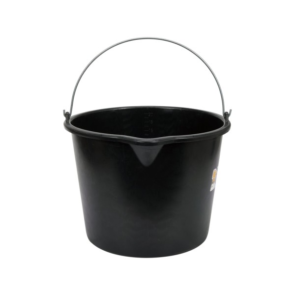 WIADRO BUDOWLANE, CZARNE Z WYPŁYWKĄ 20L 06382