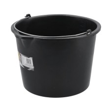 WIADRO BUDOWLANE, CZARNE Z WYPŁYWKĄ 12L 06391