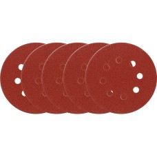 KRĄŻKI ŚCIERNE 125MM, P100, Z 8 OTWORAMI, 5 SZT. 08580