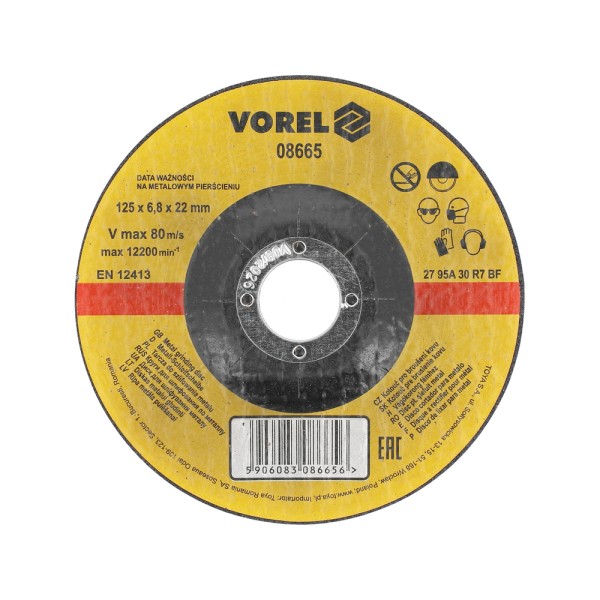 TARCZA DO SZLIFOWANIA METALU 125X6,8X22 08665