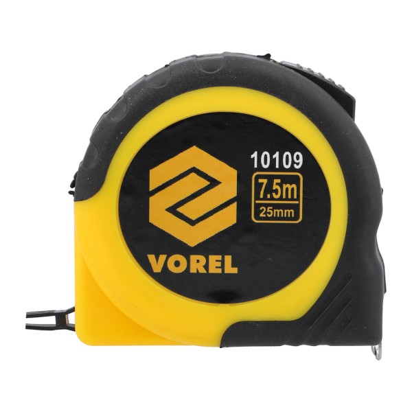 MIARA ZWIJANA ŻÓŁTO-CZARAN 7,5 M X 25 MM 10109