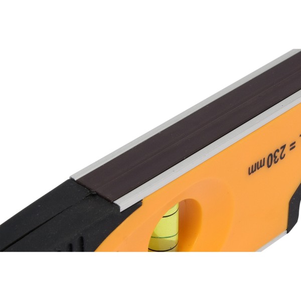 POZIOMNICA TORPEDO 230 MM, KORPUS Z TWORZYWA, TRZY LIBELLE, PODSTAWA MAGNETYCZNA 16301