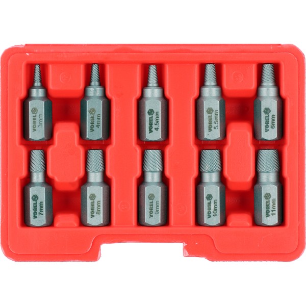 ZESTAW WYKRĘTAKÓW DO USZKODZONYCH ŚRUB WEWNĘTRZNYCH HEX, TORX, SPLINE, 10 E 24007