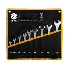 KLUCZE PŁASKO-OCZKOWE, CRV, CALOWE 1/4''-3/4'', ZESTAW 9 SZT. 50880