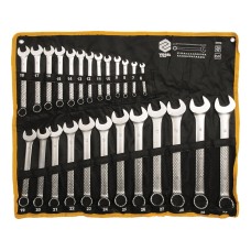 KLUCZE PŁASKO-OCZKOWE 6-32 MM, CV, ZEST. 25 SZT. SATYNA, ETUI 51715