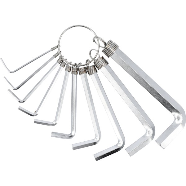 KLUCZE SZEŚCIOKĄTNE /HEX/ 1,5-10 MM, CR-V, ZESTAW 10 SZT. 56391