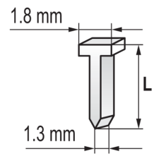 SZTYFTY 16MM DRUT 1,0X1,3MM, GŁÓWKA 1,8MM 5000SZT 71980