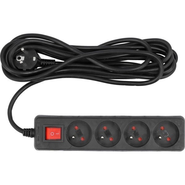 PRZEDŁUŻACZ ELEKTRYCZNY 4 GNIAZDA 5M Z WYŁ. 72632