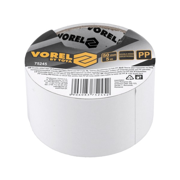 TAŚMA DWUSTRONNA NA FOLII PP 50 MM X 5 M 75245