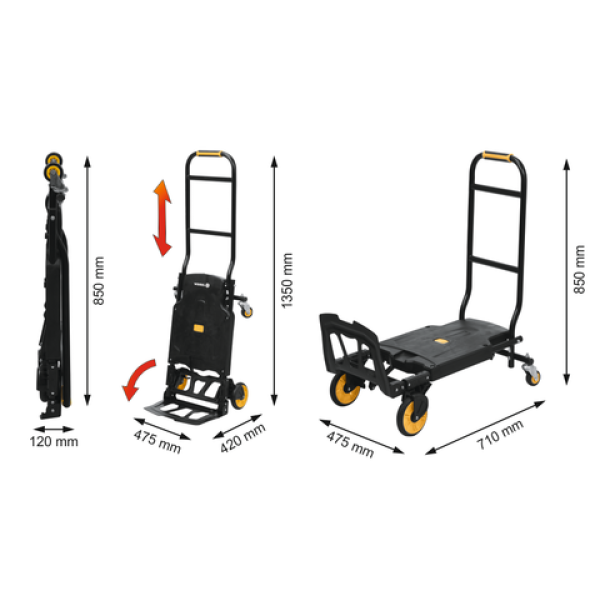 SKŁADANY WÓZEK MAGAZYNOWY 2W1 130KG 78663