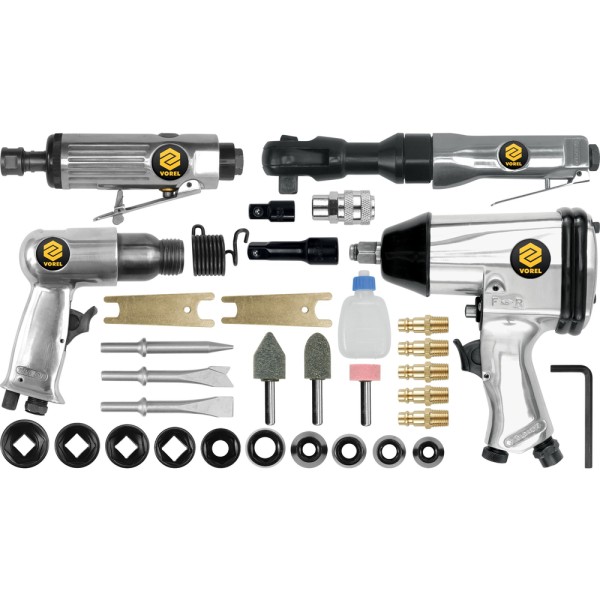 ZESTAW NARZĘDZI PNEUMATYCZNYCH Z AKCESORIAMI, 33 CZĘŚCI 81142