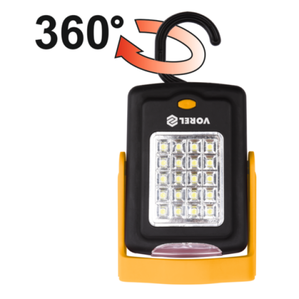 LAMPA RĘCZNA OBROTOWA 20+3 LED 82730