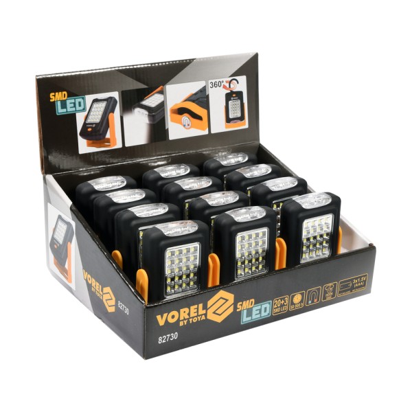 LAMPA RĘCZNA OBROTOWA 20+3 LED 82730