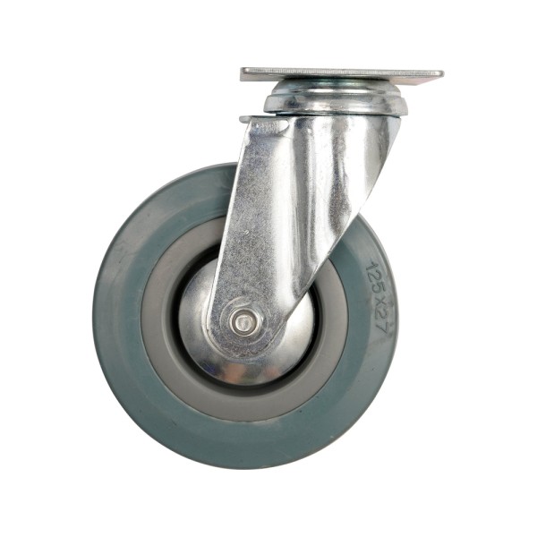 KÓŁKO SKRĘTNE Z SZARĄ GUMĄ 125MM 87364