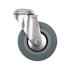 KÓŁKO SKRĘTNE 125MM Z SZARĄ GUMĄ I OTWOREM MOCUJĄCYM 87374