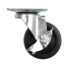 KÓŁKO SKRĘTNE Z CZARNĄ GUMĄ Z HAMULCEM 50MM 87412