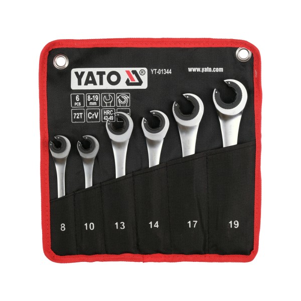ZESTAW KLUCZY PÓŁOTWARTYCH Z GRZECHOTKĄ 8-19MM 6 SZT. YT-01344