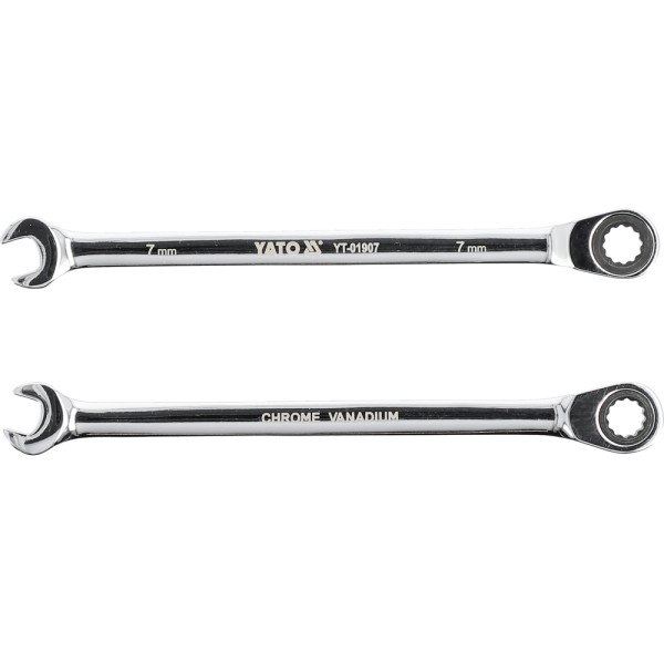 KLUCZ PŁASKO-OCZKOWY Z GRZECHOTKĄ 7MM YT-01907