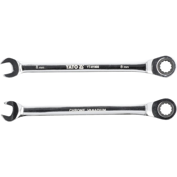 KLUCZ PŁASKO-OCZKOWY Z GRZECHOTKĄ 8MM YT-01908