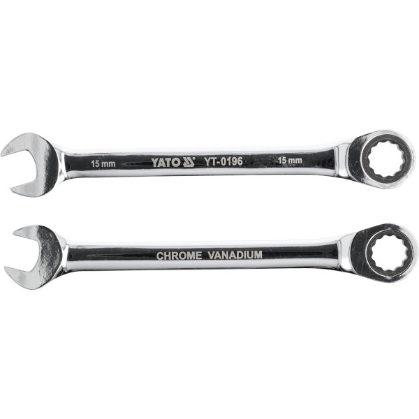 KLUCZ PŁASKO-OCZKOWY Z GRZECHOTKĄ 15 MM YT-0196